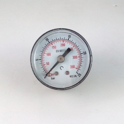 Dry pressure gauge 25 Bar diameter dn 40mm back