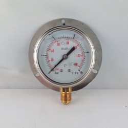 10 Bar glycerine filled pressure gauge 63 wall flange dn 63mm