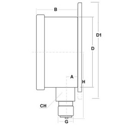 10 Bar manometro glicerina flangia a parete dn 63mm