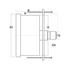 Manometro glicerina 6 Bar staffa diametro dn 63mm