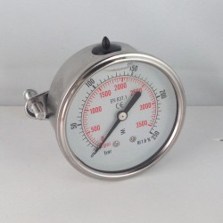250 Bar glycerine filled pressure gauge u-clamp diameter dn 63mm