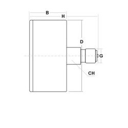 Manometro 100 Bar diametro dn 63mm posteriore