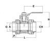 Valvola a sfera F/F inox 3pz filettate 2"Gas