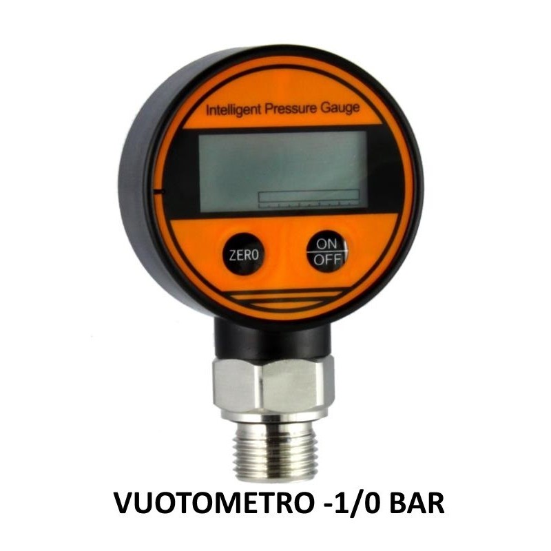 Vuotometro Digitale DN 63mm -1/0 BAR precisione kl 0,5 attacco inox Radiale 1/2"Gas