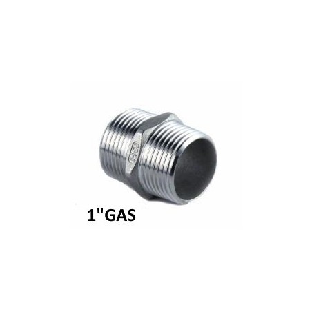 Nipplo inox  aisi 316 1"Gas