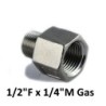 Riduzione femmina/maschio inox 1/2" F X 1/4"M Gas