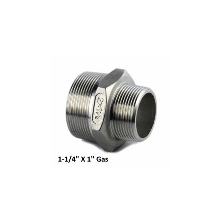 Nipplo conico ridotto inox 1-1/4" X 1"Gas