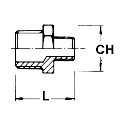 Nipplo conico ridotto inox 1-1/4" X 1"Gas