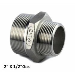 Nipplo conico ridotto inox 2" X 1/2"Gas