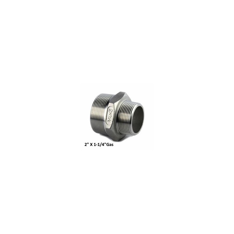 Nipplo conico ridotto inox 2" X 1-1/4"Gas