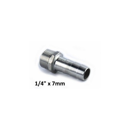 Portagomma inox 1/4" Gas  x 7mm