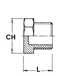 Tappo inox maschio esagonale 3/4"Gas