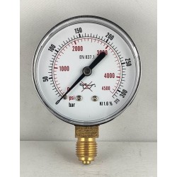 Oxygen pressure gauge 315 Bar diameter dn 63mm bottom