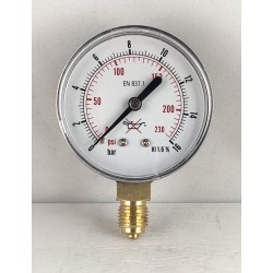 Oxygen pressure gauge 16 Bar diameter dn 63mm bottom