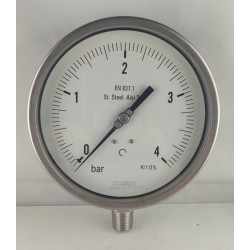 Stainless steel pressure gauge 4 Bar dn 150mm bottom 1/2"NPT