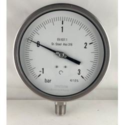 Stainless steel compound gauge -1+3 Bar