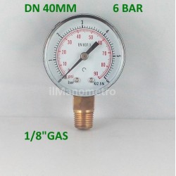 Manometro 6 Bar diametro dn 40mm  radiale